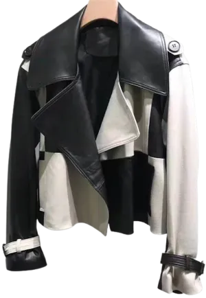 2-Tone Leather Trench