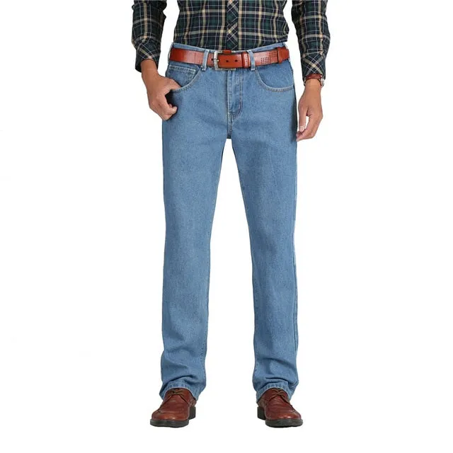 2019 Men Cotton Straight Classic Jeans Spring Autumn Male Denim Pants Overalls Designer Men Jeans High Quality Size 28-46