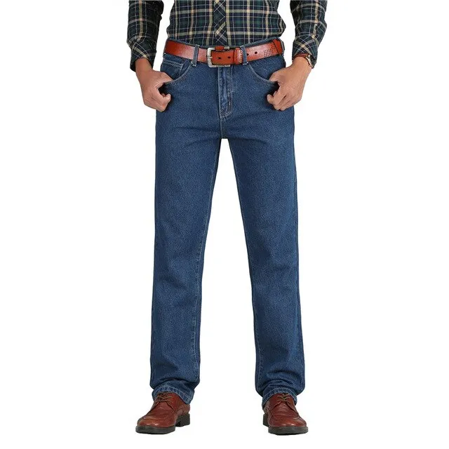 2019 Men Cotton Straight Classic Jeans Spring Autumn Male Denim Pants Overalls Designer Men Jeans High Quality Size 28-46