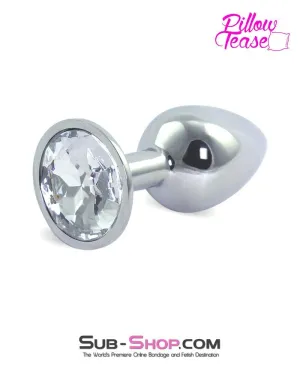 2307HS      Chrome and Crystal Anal Plug, Small Plug, Diamond Crystal - MEGA Deal