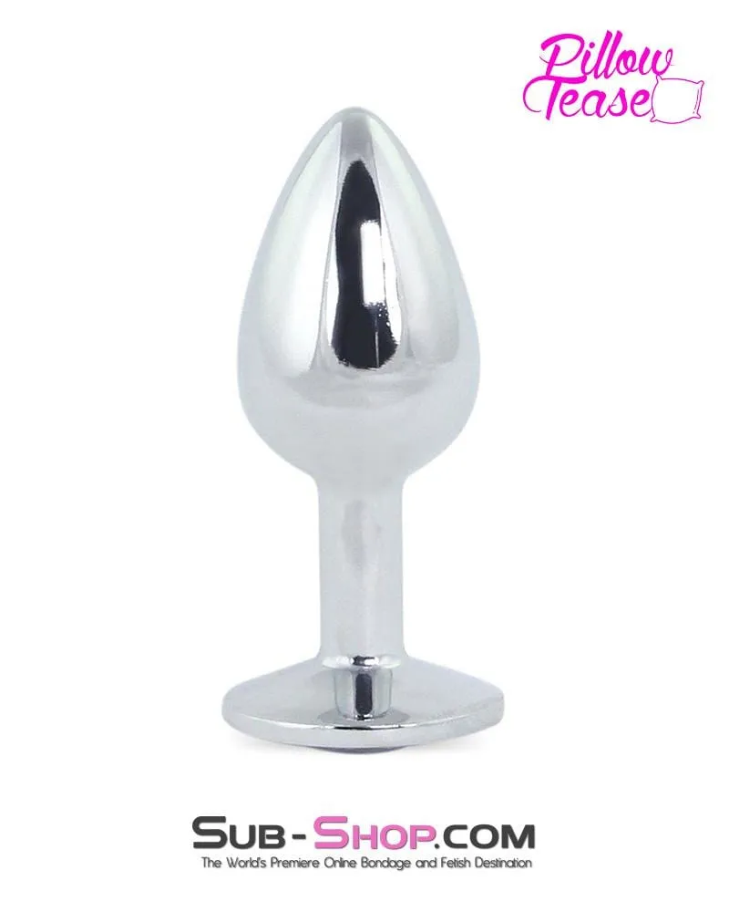 2307HS      Chrome and Crystal Anal Plug, Small Plug, Diamond Crystal