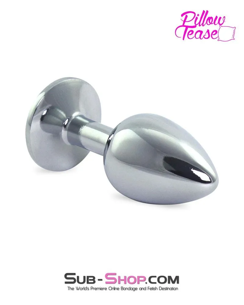 2307HS      Chrome and Crystal Anal Plug, Small Plug, Diamond Crystal
