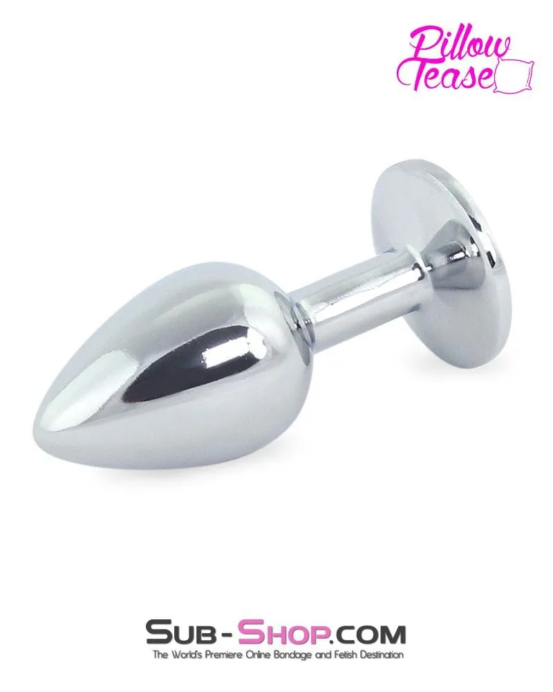 2307HS      Chrome and Crystal Anal Plug, Small Plug, Diamond Crystal