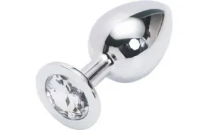 2308HS   Chromed Steel Crystal Anal Plug, Large Plug, Diamond Crystal - MEGA Deal