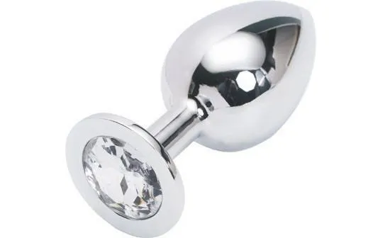 2308HS   Chromed Steel Crystal Anal Plug, Large Plug, Diamond Crystal - MEGA Deal