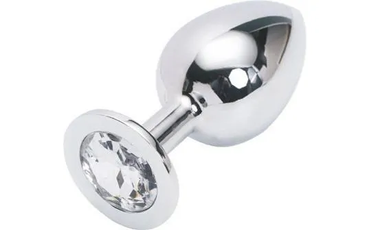 2308HS      <b>BOGO!</b> Chromed Steel Crystal Anal Plug, Large Plug, Diamond Crystal