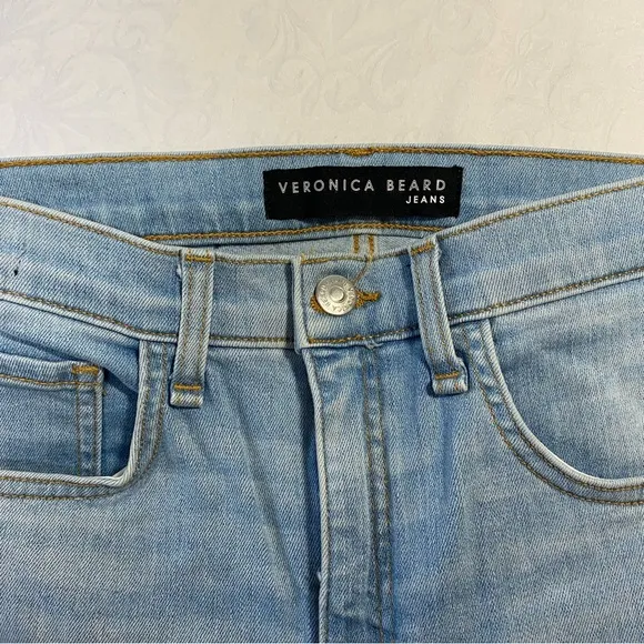 $278 Veronica Beard Carly 11&quot; Kick Flare Side Stripe High Rise Denim Jeans 28