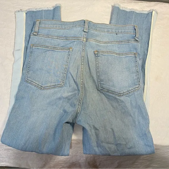 $278 Veronica Beard Carly 11&quot; Kick Flare Side Stripe High Rise Denim Jeans 28