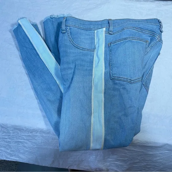 $278 Veronica Beard Carly 11&quot; Kick Flare Side Stripe High Rise Denim Jeans 28