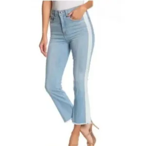 $278 Veronica Beard Carly 11&quot; Kick Flare Side Stripe High Rise Denim Jeans 28