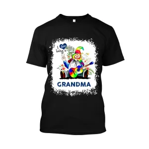 2D Black Tshirt Custom I Love Being Grandma Hippie