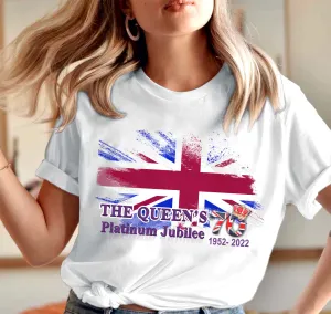 2D White Tshirt - Queen Elizabeth II Platinum Jubile - Hdmt