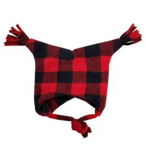 2PT FRINGE JESTER W/ EAR LUGS BUFFALO CHECK RED