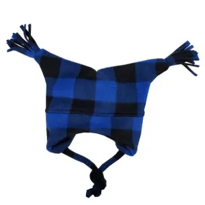2PT FRINGE JESTER W/ EAR LUGS BUFFALO CHECK BLUE