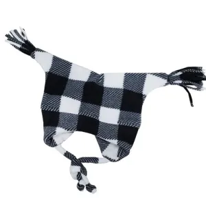 2PT FRINGE JESTER W/ EAR LUGS BUFFALO CHECK WHITE