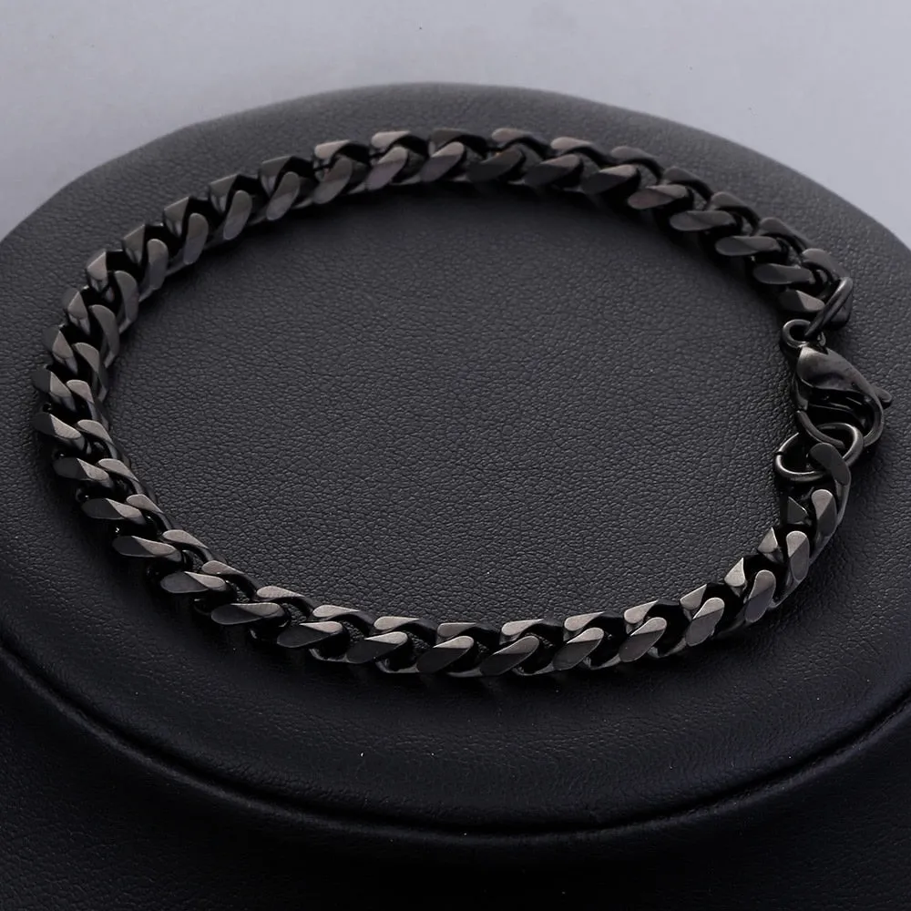 3-11mm Men's Black Stainless Steel Bracelet - Boldly Understated