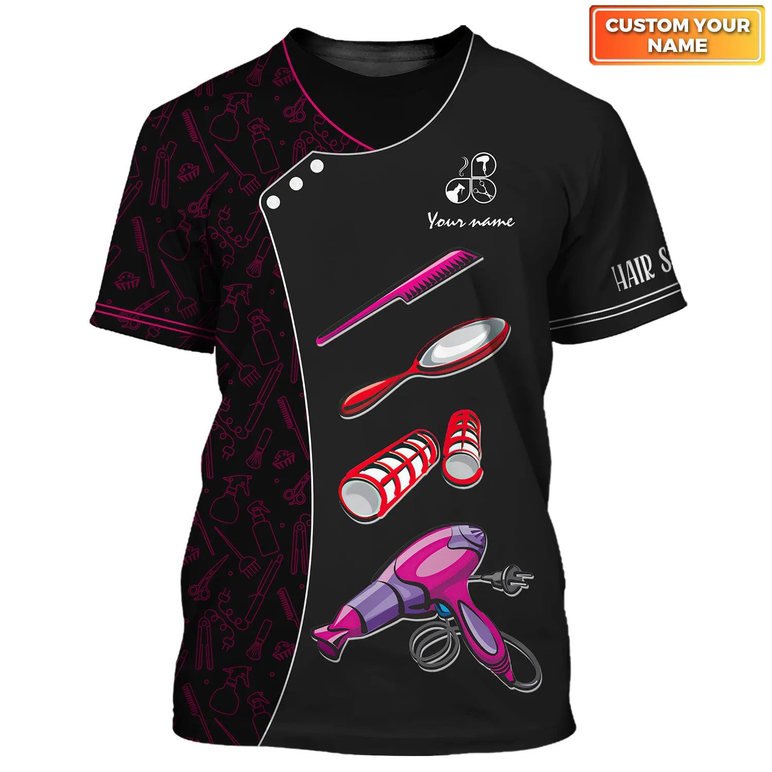 3 Fashion Custom Hair Uniform Hairdresser Tee Shirt Hairstylist Tools T-Shirts (Non workwear)