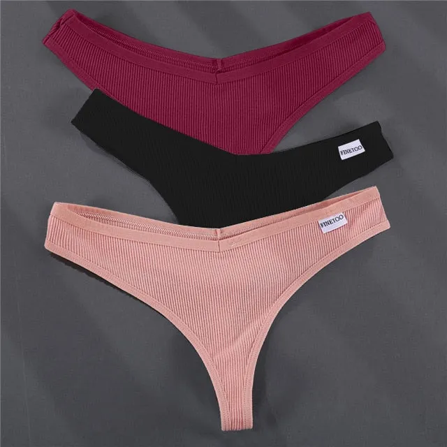 3PCS/Set G-string Underwear Cotton