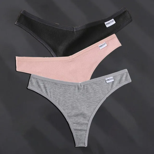 3PCS/Set G-string Underwear Cotton