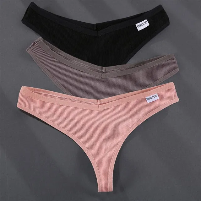 3PCS/Set G-string Underwear Cotton