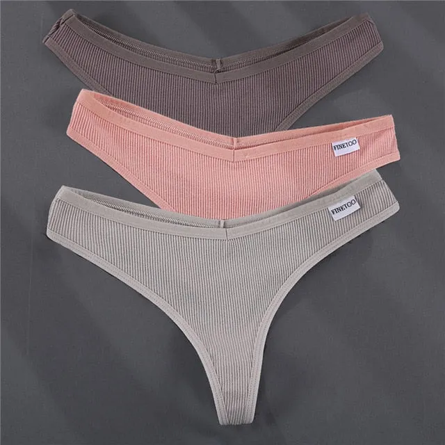 3PCS/Set G-string Underwear Cotton