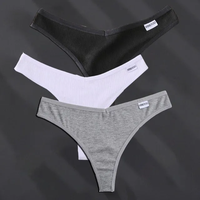3PCS/Set G-string Underwear Cotton