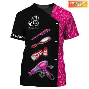 4 Fashion Custom Hair Uniform Hairdresser Tee Shirt Hairstylist Tools T-Shirts (Non workwear)