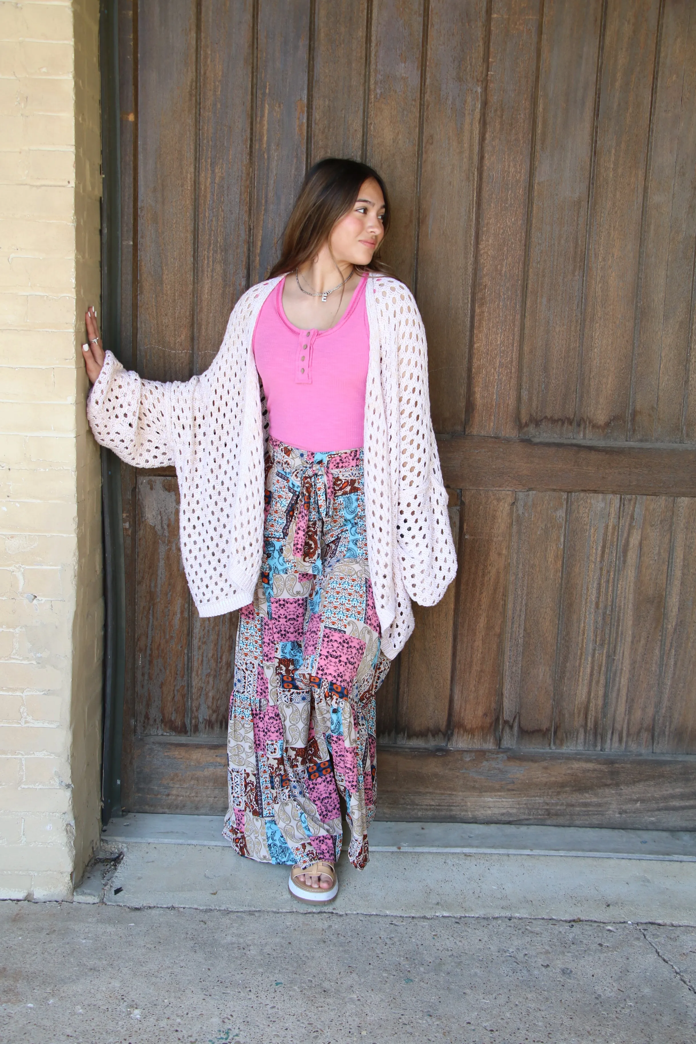 4292 IVORY CROCHET CARDIGAN