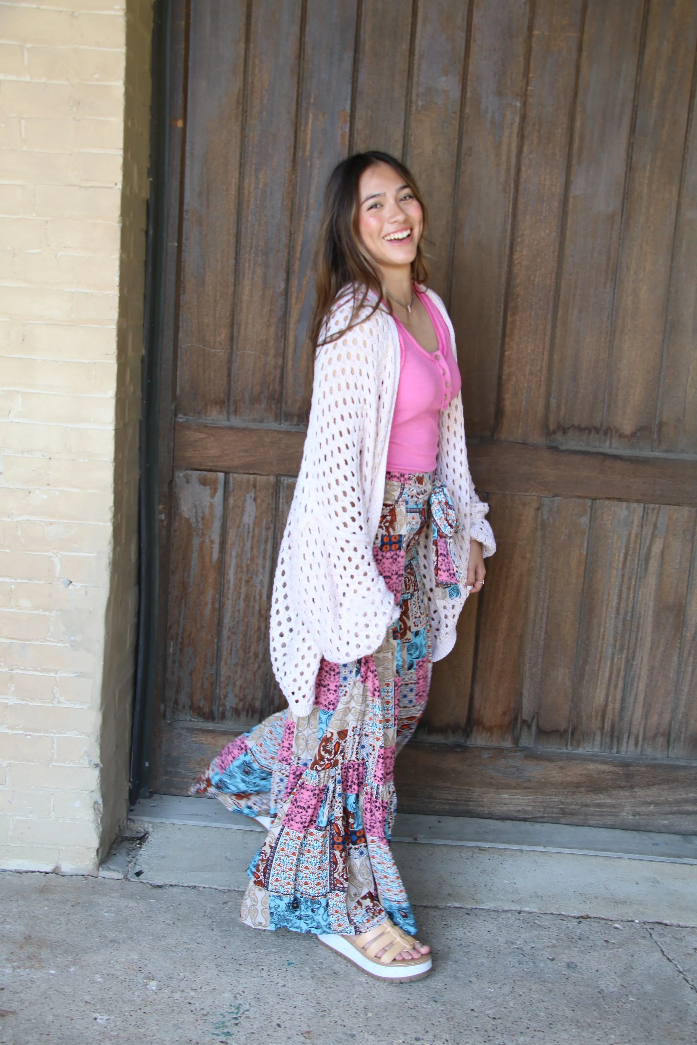 4292 IVORY CROCHET CARDIGAN