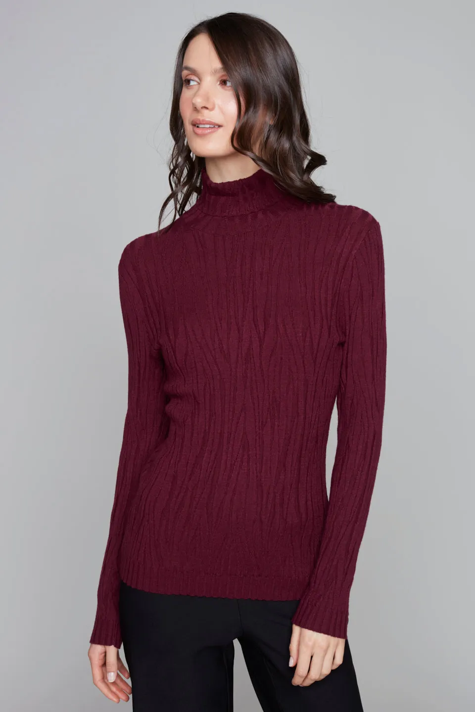 7509 - Jacquard Stretch Turtleneck