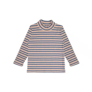 90s MOCK NECK ROYAL STRIPE