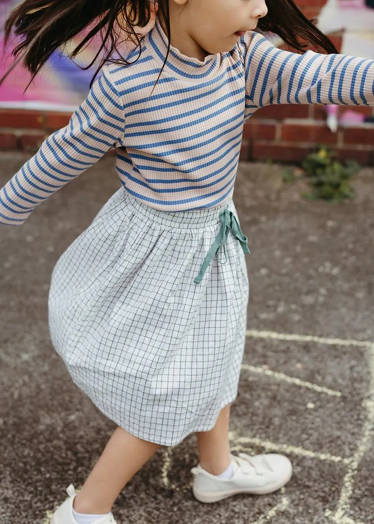 90s MOCK NECK ROYAL STRIPE