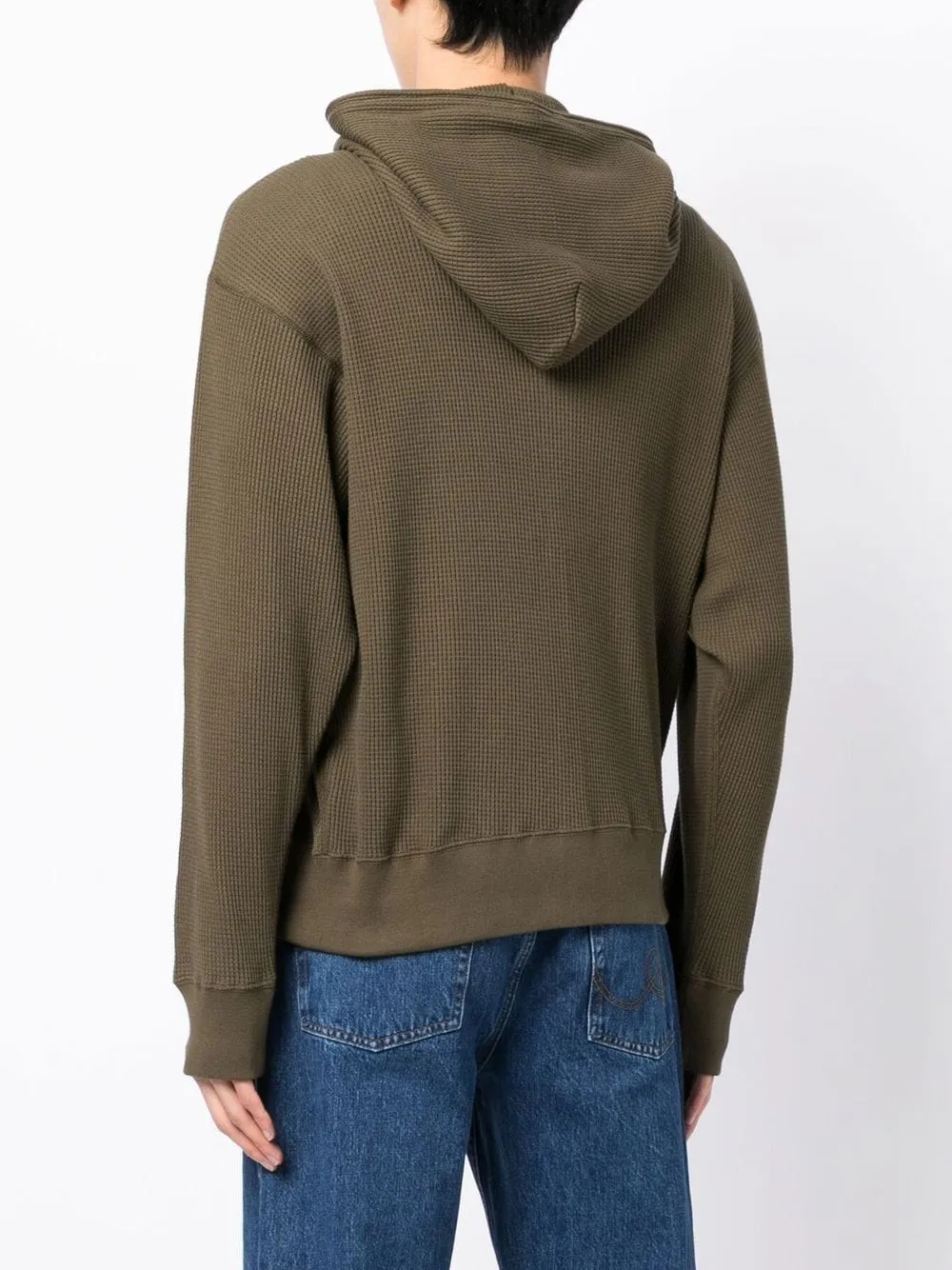 A BATHING APE® logo-patch textured hoodie