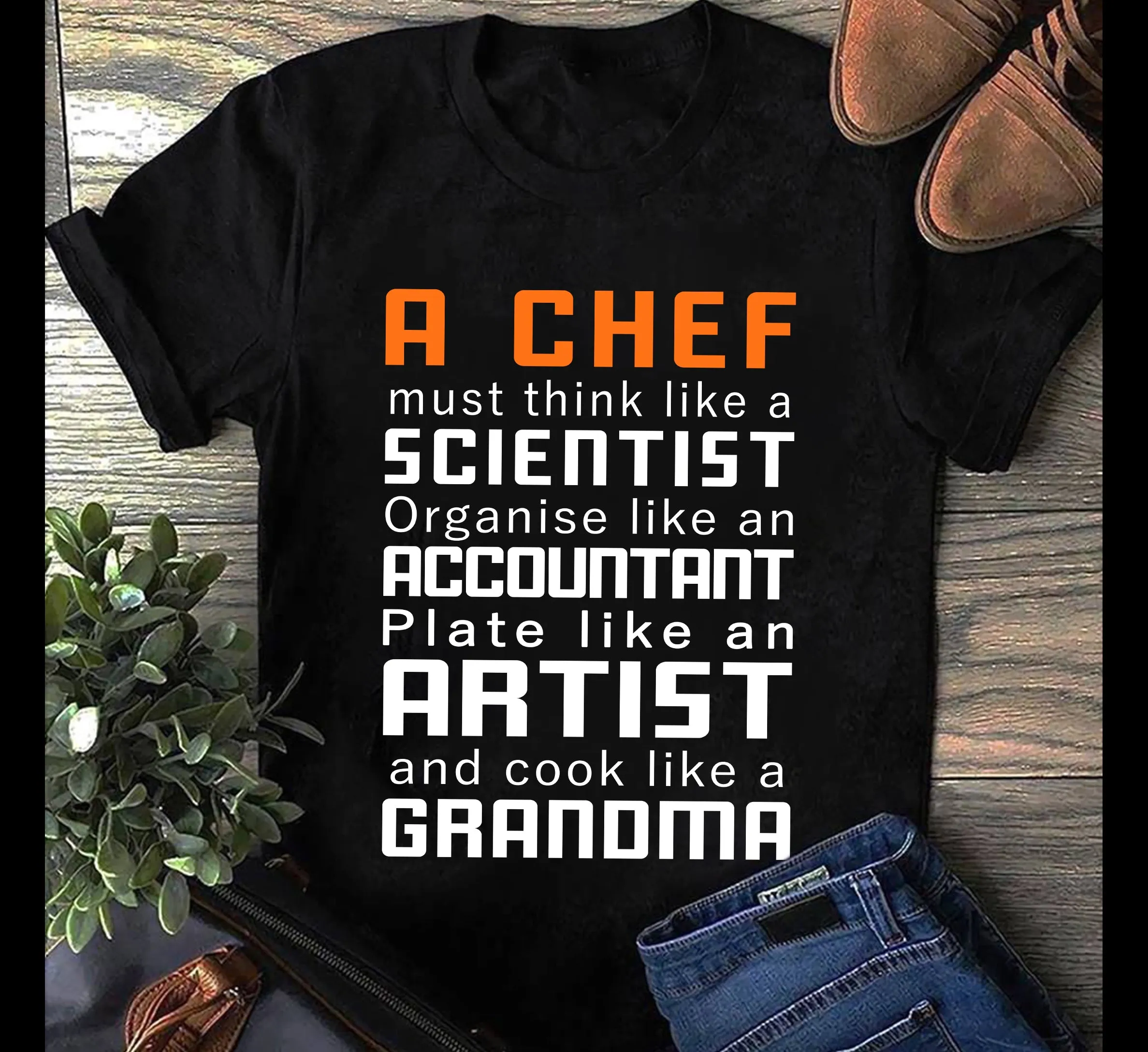 A Chef, 2D Black Tshirt 01