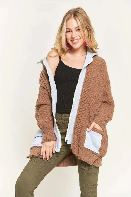 ADORA Zip Up Sweater Hoodie Jacket