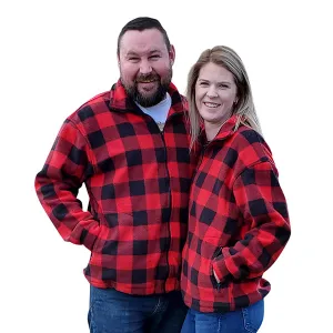 ADULT BOMBER JACKET BUFFALO CHECK RED