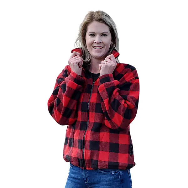 ADULT BOMBER JACKET BUFFALO CHECK RED