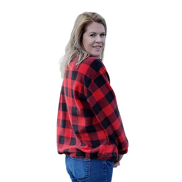 ADULT BOMBER JACKET BUFFALO CHECK RED