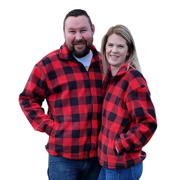 ADULT BOMBER JACKET BUFFALO CHECK RED