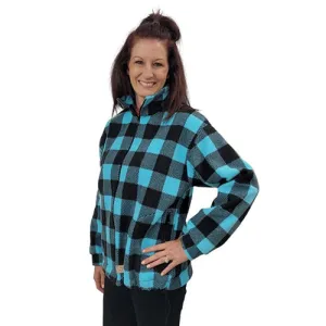 ADULT BOMBER JACKET BUFFALO CHECK TEAL
