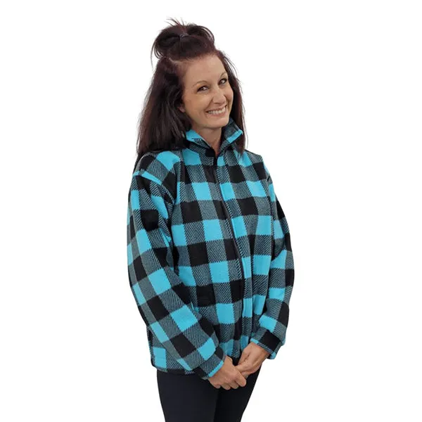 ADULT BOMBER JACKET BUFFALO CHECK TEAL