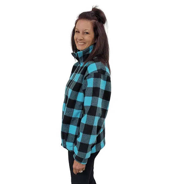 ADULT BOMBER JACKET BUFFALO CHECK TEAL