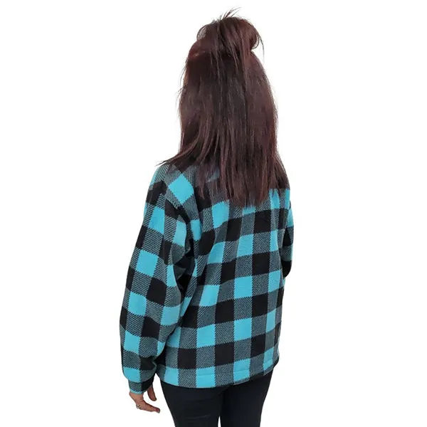 ADULT BOMBER JACKET BUFFALO CHECK TEAL