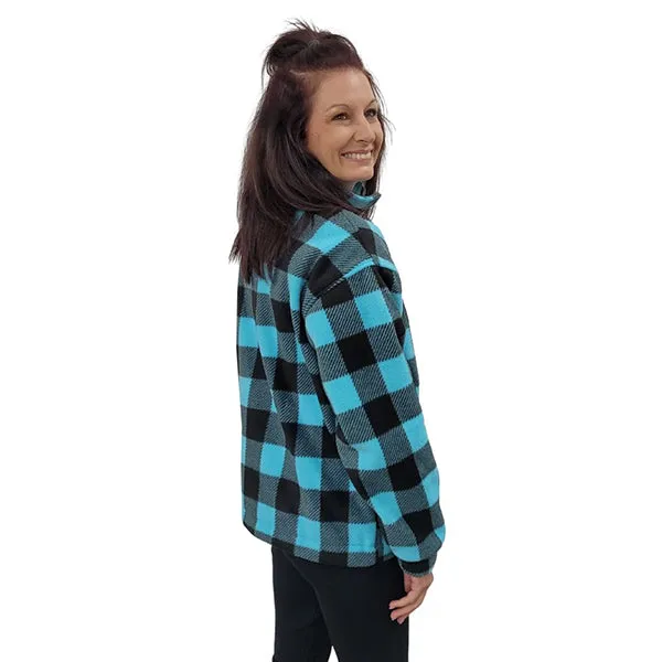 ADULT BOMBER JACKET BUFFALO CHECK TEAL