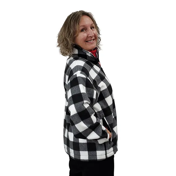 ADULT BOMBER JACKET BUFFALO CHECK WHITE