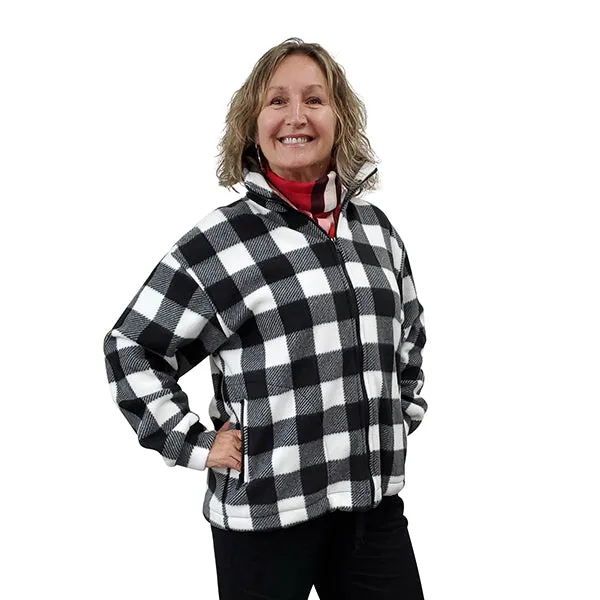 ADULT BOMBER JACKET BUFFALO CHECK WHITE