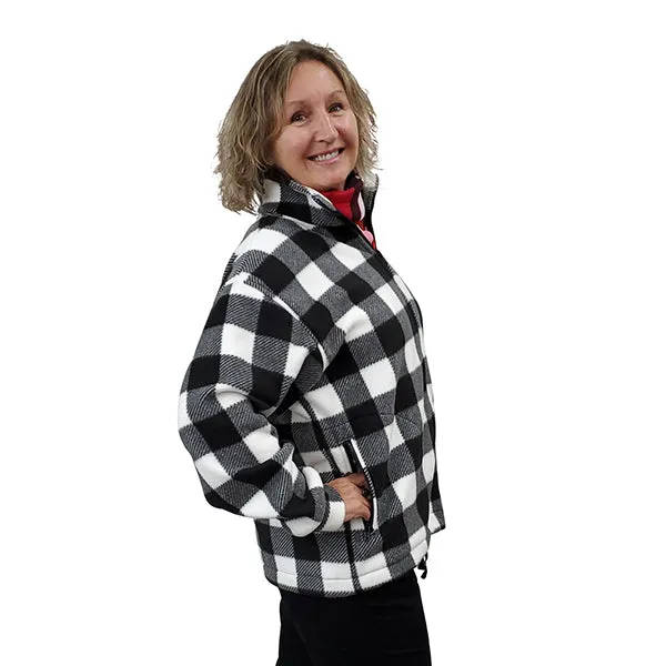 ADULT BOMBER JACKET BUFFALO CHECK WHITE
