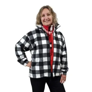 ADULT BOMBER JACKET BUFFALO CHECK WHITE