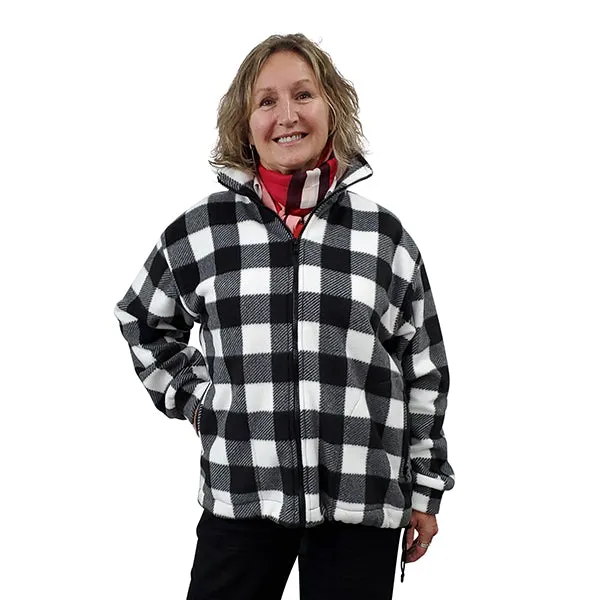 ADULT BOMBER JACKET BUFFALO CHECK WHITE