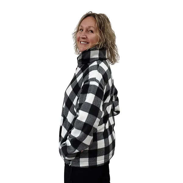 ADULT BOMBER JACKET BUFFALO CHECK WHITE